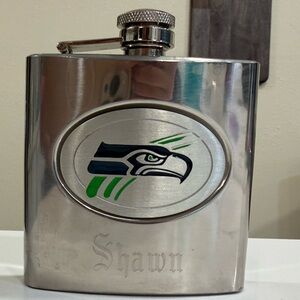 Silver Flask with Engraved Logo